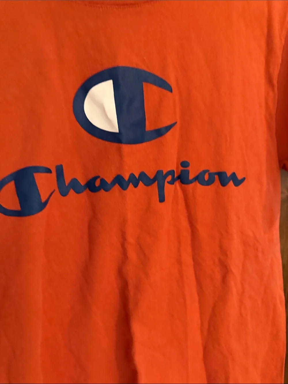 Champion Orange Tee with Navy Logo - Picture 3 of 4